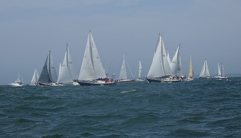 Starting line of boats